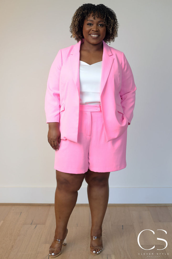 Pink Blazer Short Set