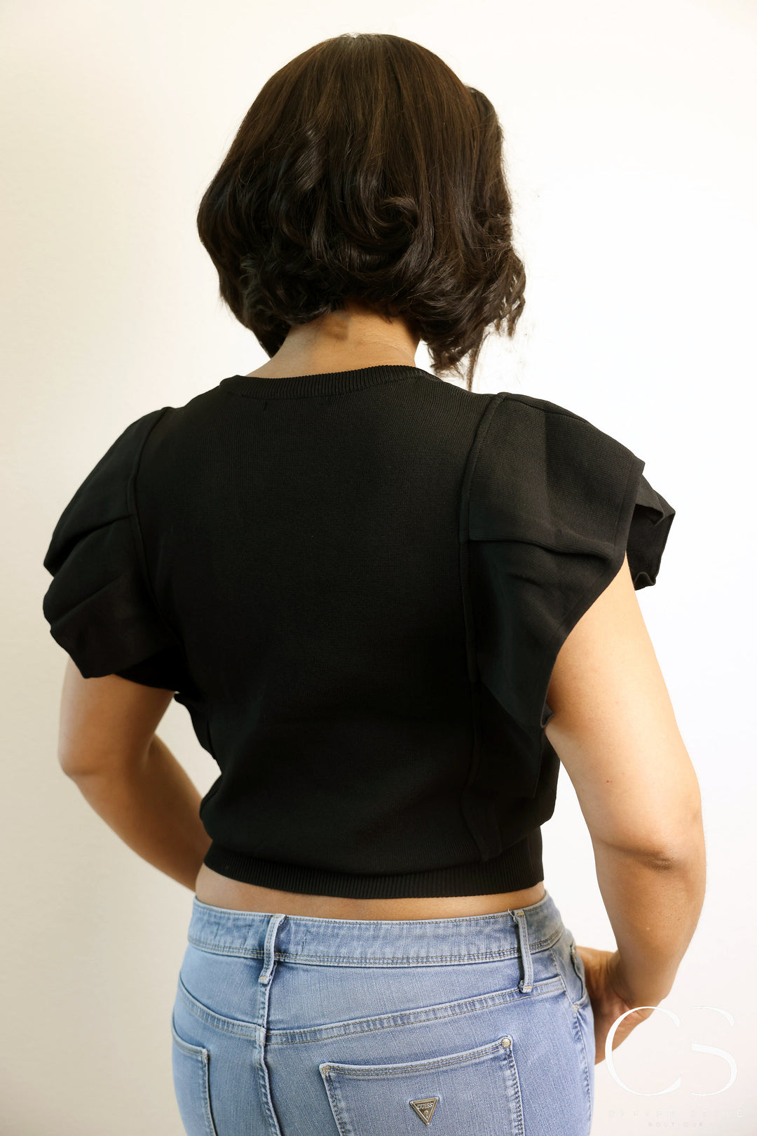 Pleated Black Top